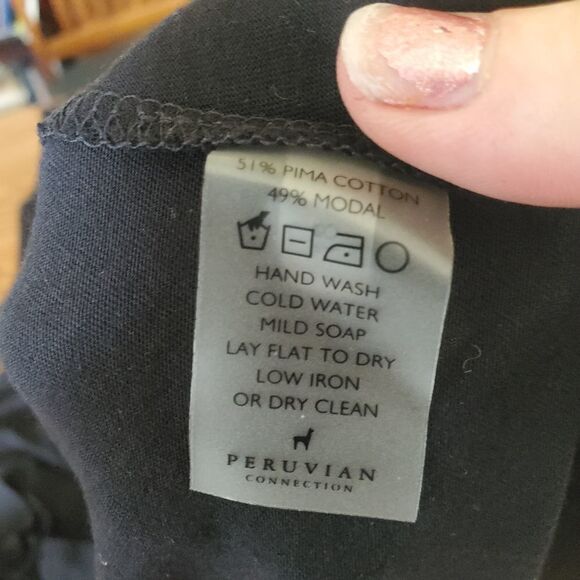 Peruvian Connection black tie waist gathered front - Picture 3 of 4